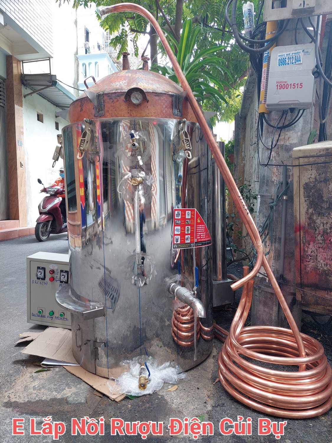 Nồi Nấu Rượu 50 Kg Điện Và Củi Loại Inox Lõi Đồng VinSun Nồi Nấu Rượu 50 Kg Điện Và Củi Loại Inox Lõi Đồng VinSun