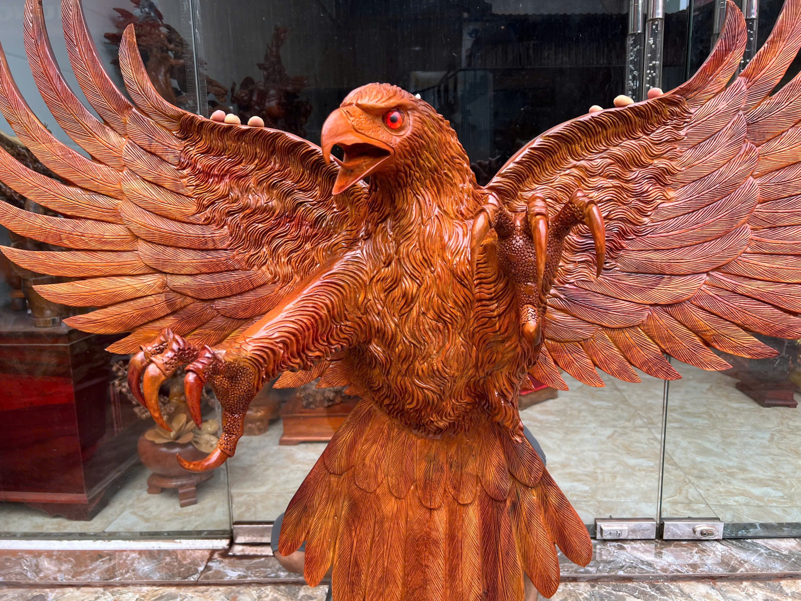 Tượng Đại Bàng Tung Cánh Treo Tường ViNuVi Mộc Tượng Đại Bàng Tung Cánh Treo Tường ViNuVi Mộc