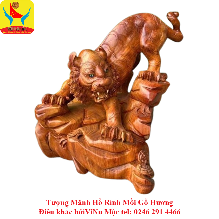 Tượng Mãnh Hổ Rình Mồi C55xR68xS50 Gỗ Hương ViNu Mộc Tượng Mãnh Hổ Rình Mồi C55xR68xS50 Gỗ Hương ViNu Mộc